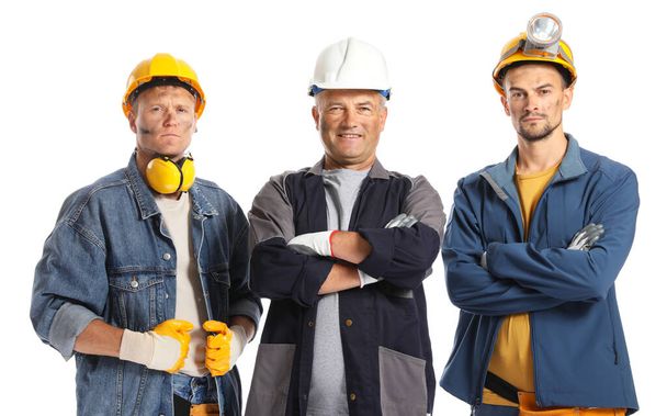 Miner men on white background - Fotoğraf, Görsel