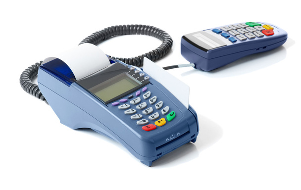 Payment terminal on white - Photo, Image