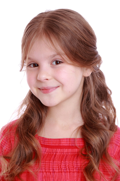 Little girl with curly hair - Zdjęcie, obraz