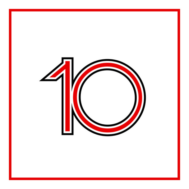 Desenho de ícone vetorial número 10. Ilustração vetorial. - Vetor, Imagem