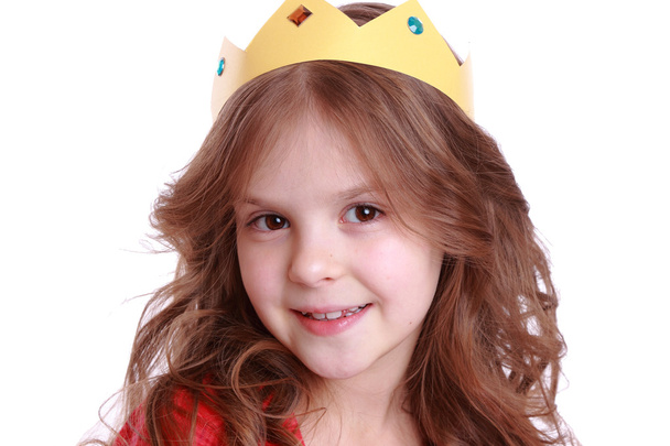 Girl with paper crown - Fotó, kép