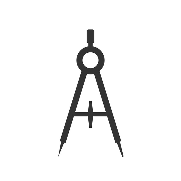 Zeichenkompass-Vektor-Symbol. Flaches Schild für mobiles Konzept - Vektor, Bild