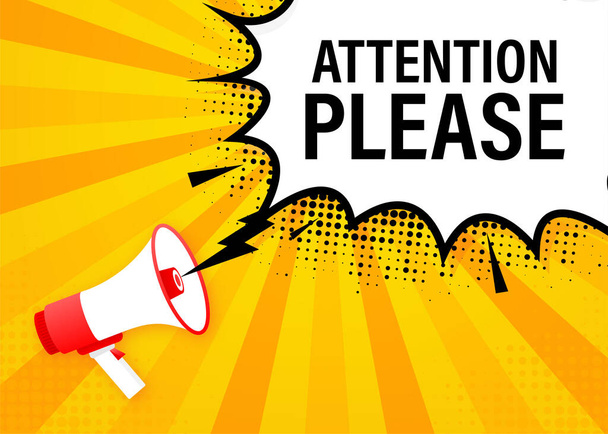 Attention please concept vector illustration of important announcement. - Vector, Image