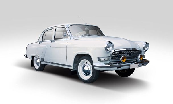 Classic rosyjski samochód izolowany na białym tle - Zdjęcie, obraz