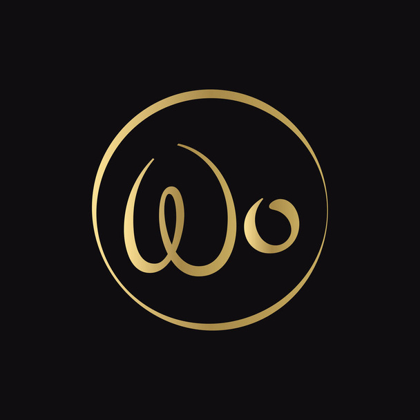 Δημιουργικό πρότυπο φορέα WO γραμμάτων Logo Σχεδιασμός διανύσματος. Αφηρημένη επιστολή σεναρίου WO Σχεδιασμός λογότυπου - Διάνυσμα, εικόνα