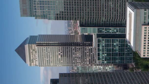 Video vertical timelapse video de Canary Wharf, Londres - Imágenes, Vídeo