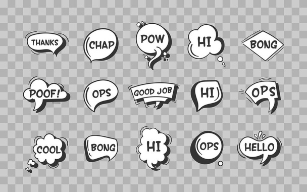 Textured speech bubble signs on transparent background. isolated. - Vector, Image