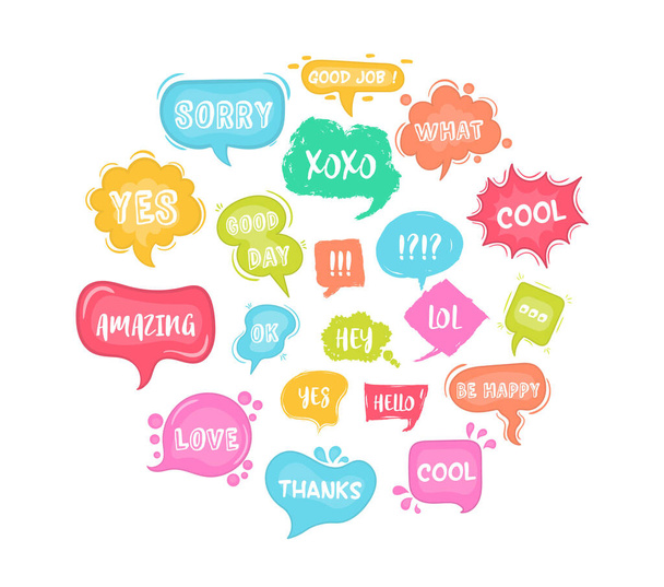 Textured speech bubble signs on transparent background. isolated. - Vector, Image