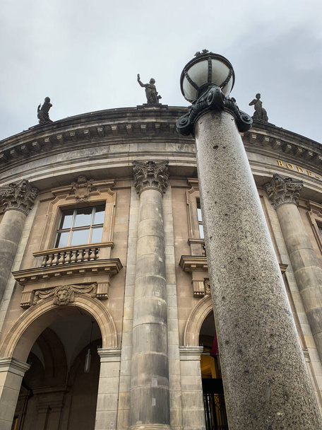 Low angle view of the facade of Bode Museum, located in The Museum Island in Berlin, Germany. - Photo, Image