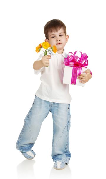 Boy with gift - Photo, image