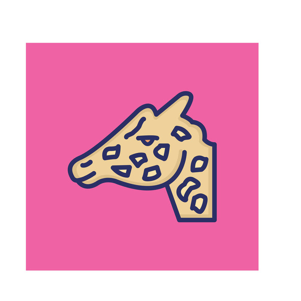 Ícone de vetor isolado de girafa que pode ser facilmente modificado ou editado - Vetor, Imagem