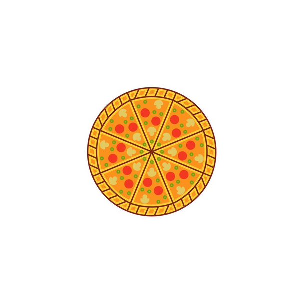 Illustration vectorielle de pizza simple - Vecteur, image