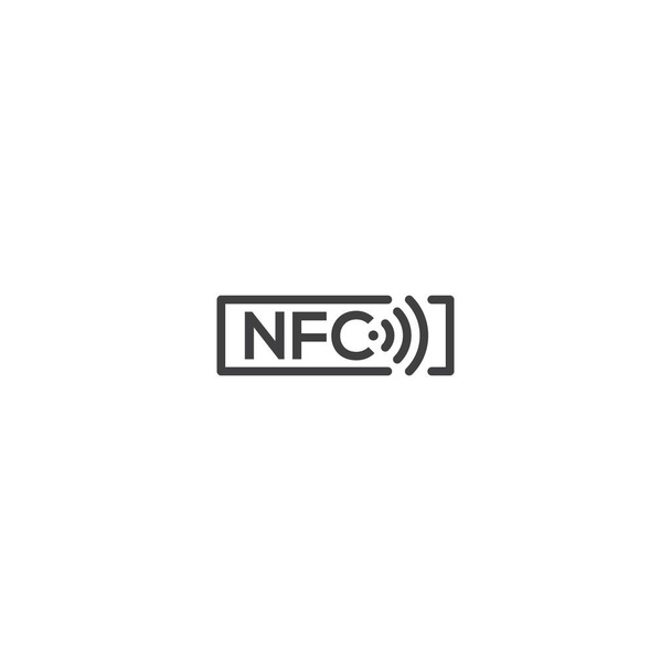 NFC ή κοντά σε επικοινωνία πεδίου. Πρότυπο εικονιδίου του λογότυπου διανύσματος - Διάνυσμα, εικόνα