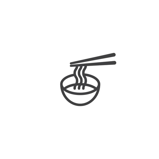 Boliche de macarrão, ramen. Modelo de ícone do logotipo do vetor - Vetor, Imagem