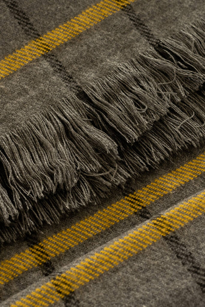 Tissu en laine, couleurs grises et jaunes, fond texture motif - Photo, image