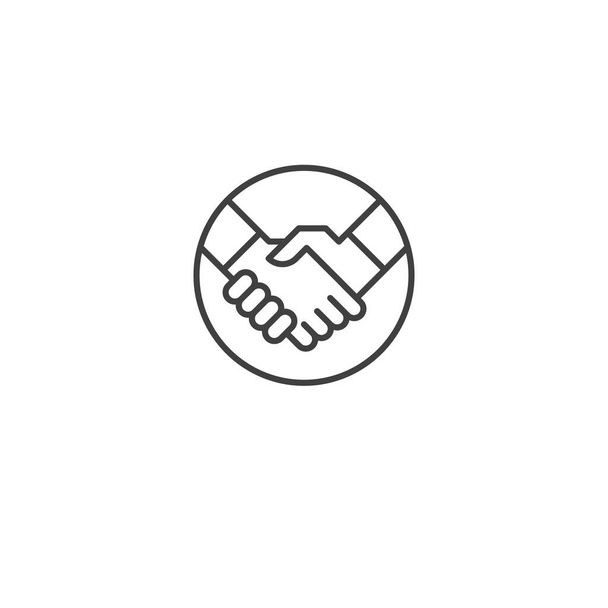 Kézfogás ajánlat ikon logó sablon - Vektor, kép