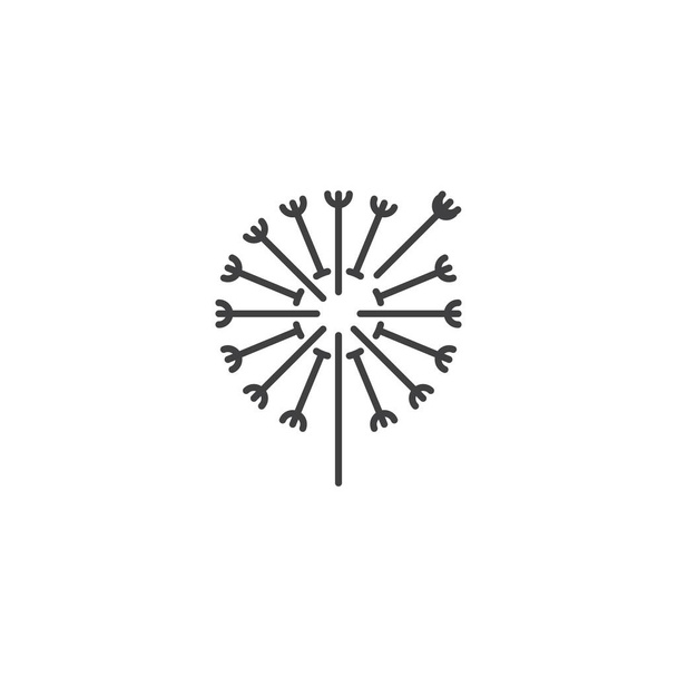 Pampeliška, taraxacum. Šablona ikon loga vektoru - Vektor, obrázek