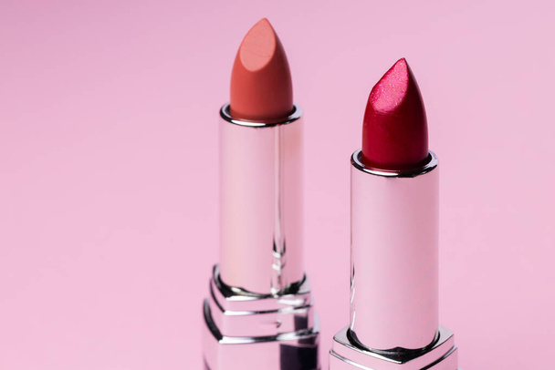 Lip make up product on pink background - Photo, Image