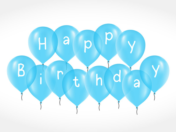 Balloons with Birthday Greetings - Vektör, Görsel