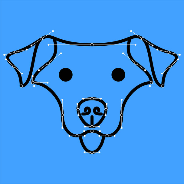 Vector dog in structural style - Vector, Image