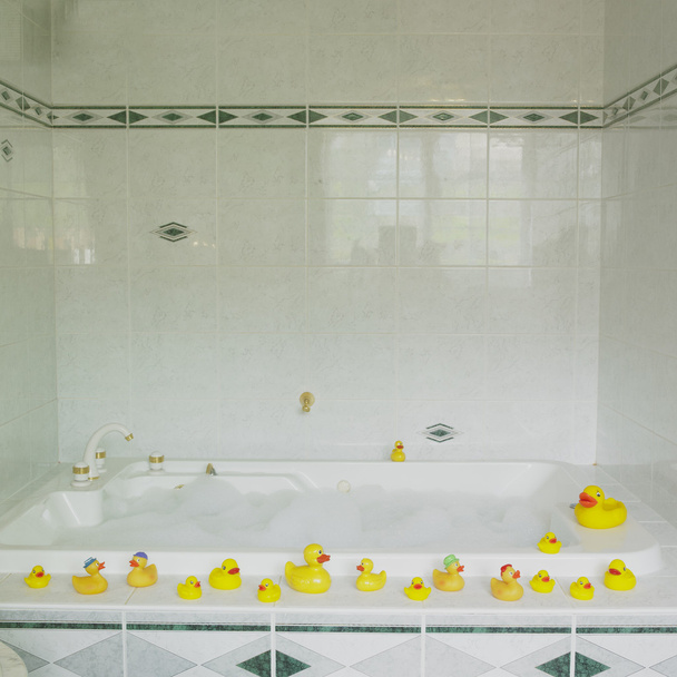 Bañera con patos de goma
 - Foto, imagen