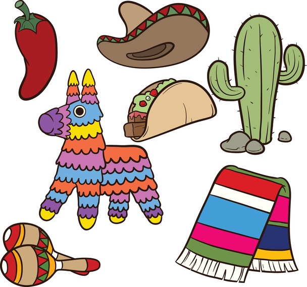 Mexican items - Vector, Image