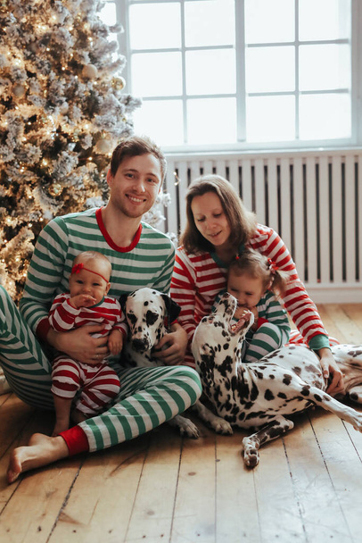 Прекрасна сім'я під час святкування Різдва
 - Фото, зображення