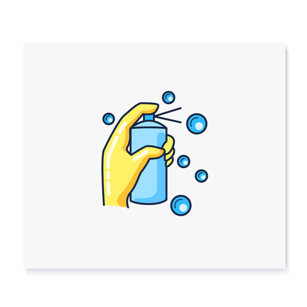 Icono de color spray limpieza - Vector, Imagen