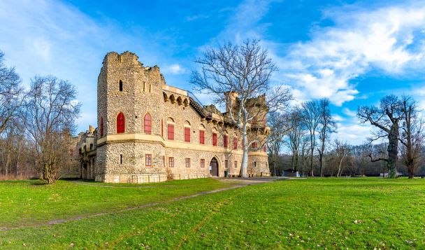 Ruins of Janohrad castle in Lednice areal in South Moravia Czech Republic. Lednice-Valtice areal. UNESCO heritage. - Fotó, kép
