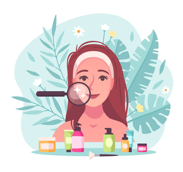 Skincare Flat Concept - Vector, Image