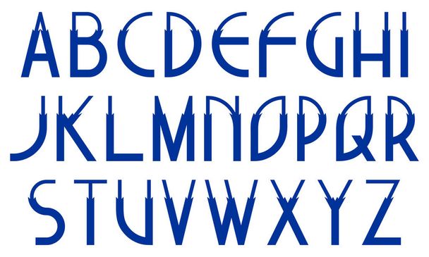 Decorative blue alphabet isolated on white background. - Vecteur, image