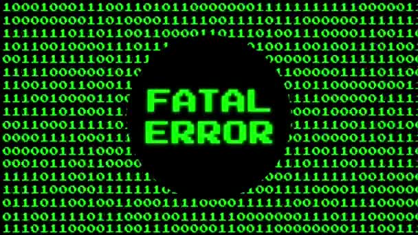 testo fatale errore su codice binario.4k video.can essere utilizzato per Explainer Video.green sfondo - Filmati, video
