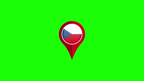 czech Republic Place Holder animasyon 4K video .Basit hareket animasyonu Açıklayıcı Video için kullanılabilir.Yeşil arkaplan - Video, Çekim