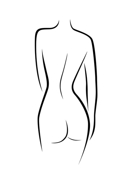 Abstract female back contour - Vettoriali, immagini