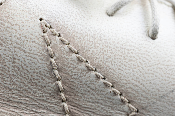 beige natural leather with visible details. background - Photo, Image