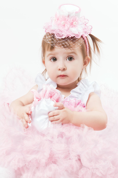 Little girl in beautiful pink dress - Photo, image