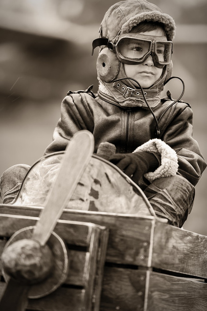 Boy in plane - Fotoğraf, Görsel