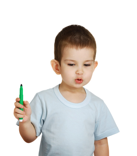 The boy draws felt-tip pen - Foto, immagini
