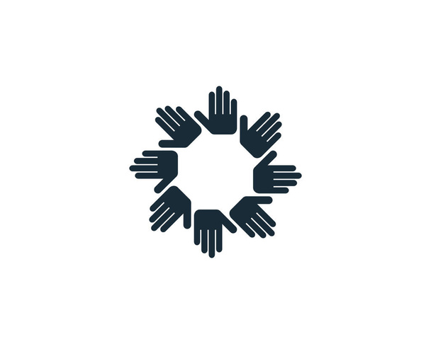 El Bağlantıları Simge Vektör Logo Şablonu Çizim Tasarımı - Vektör, Görsel