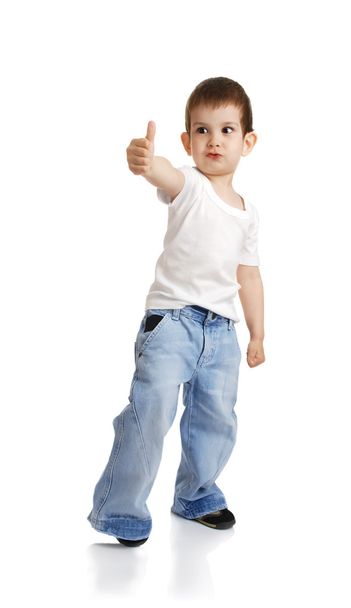 Little boy showing thumbs up - Foto, Imagem