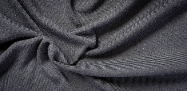 Siyah kumaş arkaplanının dokusu - Fotoğraf, Görsel