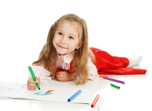 Girl with pen - Photo, Image