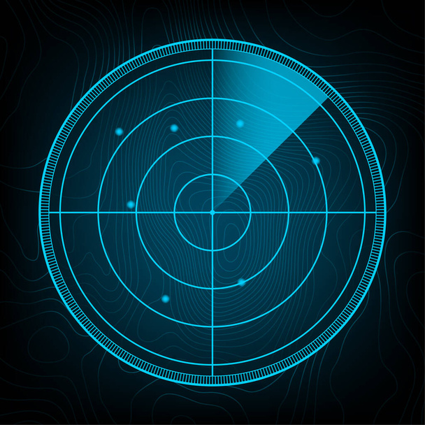 Realistic radar in searching. Radar screen with the aims. Vector stock illustration. - Vector, Image