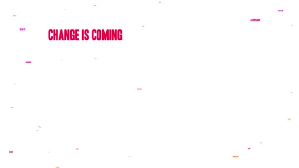 Change Is Coming animated word cloud on a white background. - Záběry, video