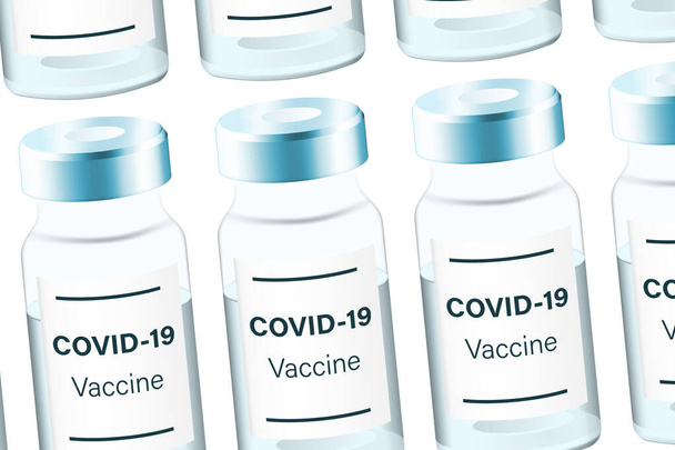 Antivirale covid 19 vaccin. Vaccinatie met hevige of coronavirus - Vector, afbeelding