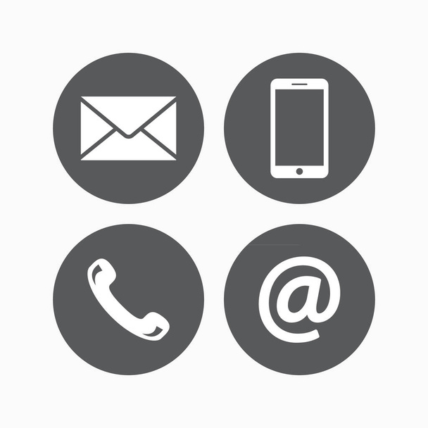 Contact icons for website and mobile app - Vector, Image