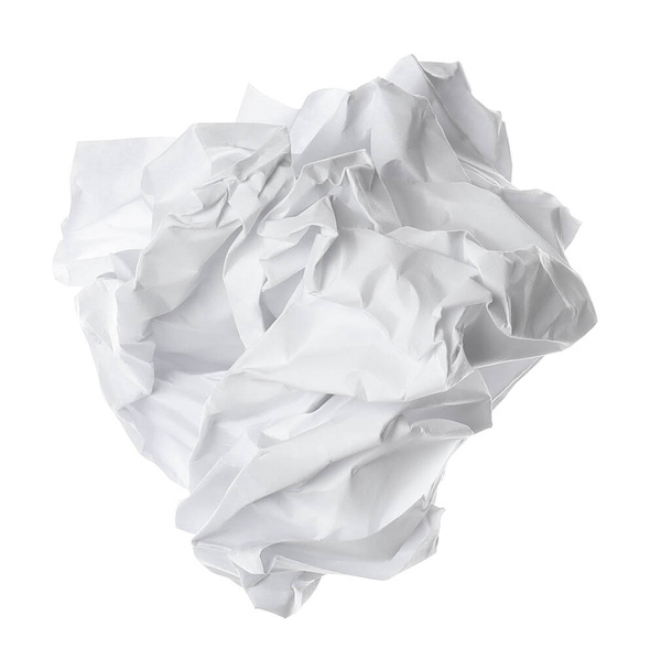 Crumpled sheet of paper isolated on white - Fotoğraf, Görsel