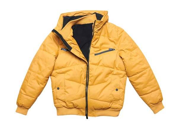 Gelbe Jacke isoliert auf weißem Hintergrund - Foto, Bild