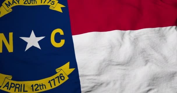 ノースカロライナ州の旗のフルフレーム3Dアニメーション(米国)手を振って. - 映像、動画