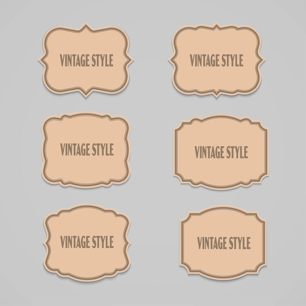 Vector set vintage style label and frame. - Vector, Image